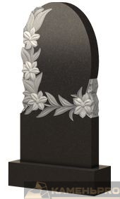 Памятник гранитный обрамление цветами ПГ-0397